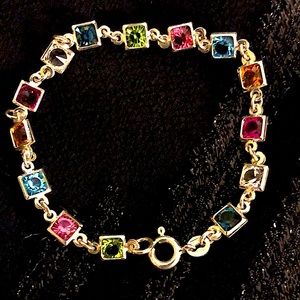 🇮🇹Silver Italian bracelet with multiple gemstones💕